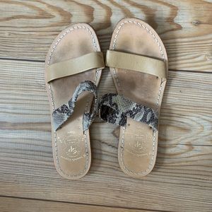 Snakeskin strap sandals from Italy